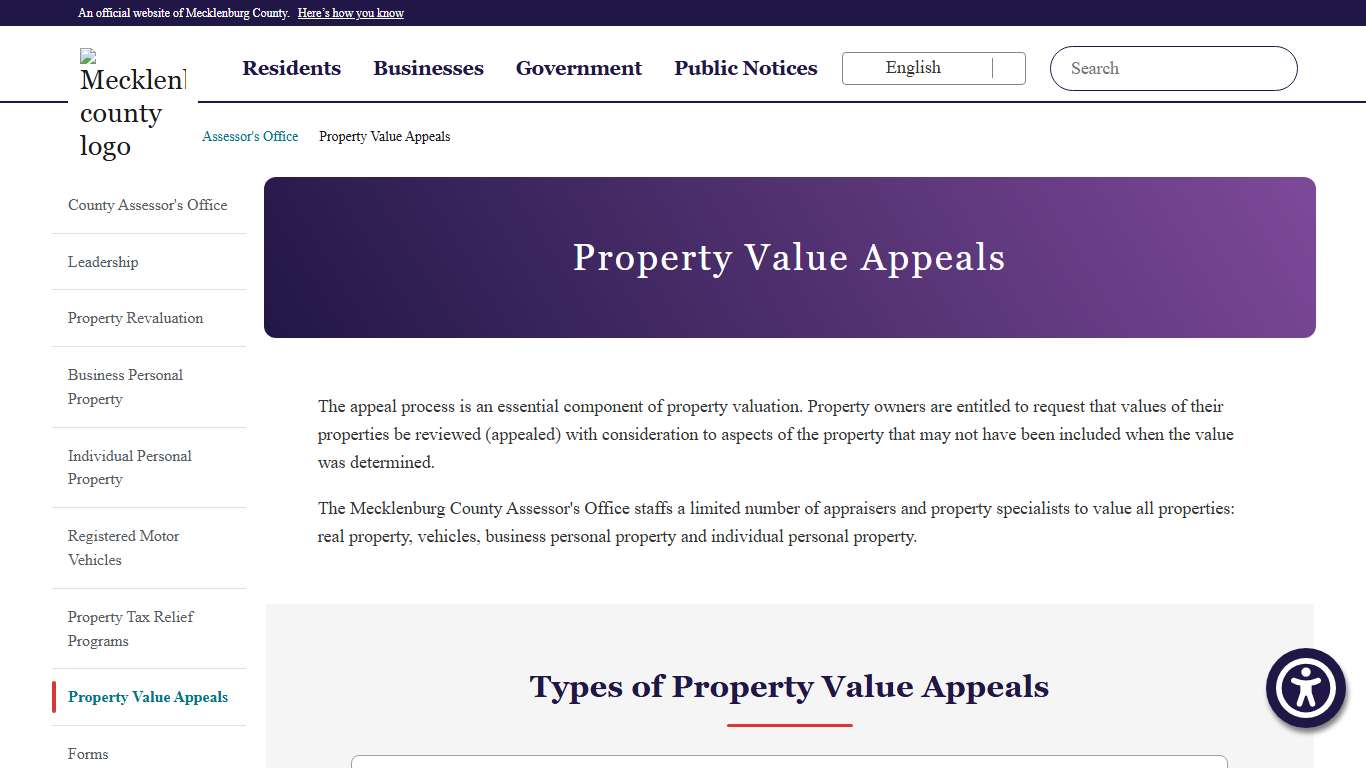 Property Value Appeals Assessor's Office